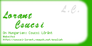 lorant csucsi business card