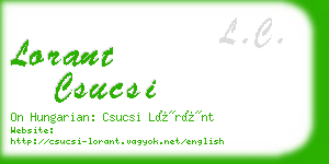 lorant csucsi business card